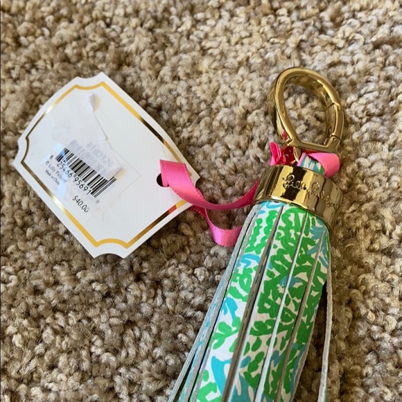 Lilly Pulitzer tassel keychain home slice NWT - Picture 4 of 5